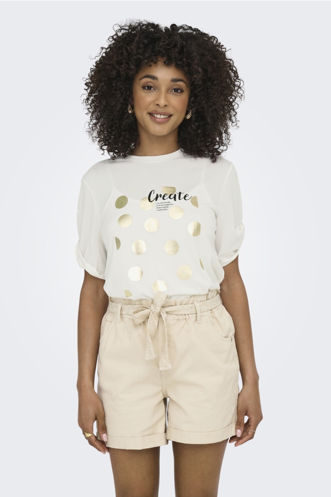 ONLFREE LIFE S/S CREATE TOP BOX JRS 15349921 CLOUD DANCER/CREATE